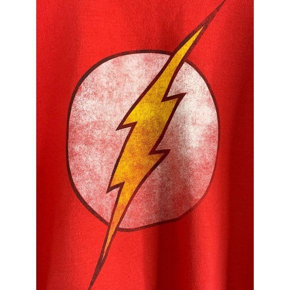 Mens DC Comic Red Super Hero Flash Graphic sweatshirt pull over large 6191 - Picture 4 of 8